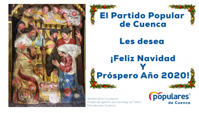 El Partido Popular de Cuenca os desea una Feliz Navidad y un año 2020 cargado de salud y bienestar